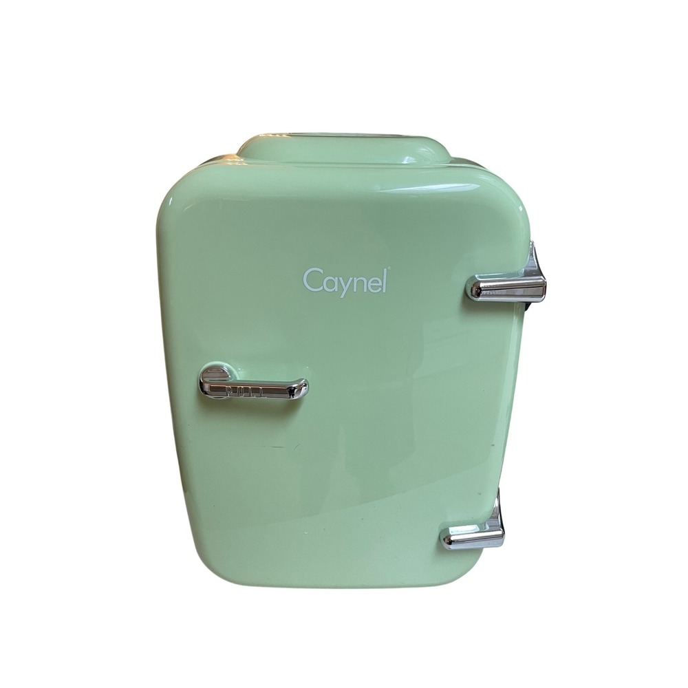 Caynel Retro Mini Fridge‎ Personal Cooler Warmer Light Green 5L 12V 120V